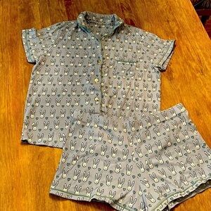 ROLLER RABBIT 🐇 NWOT 100% cotton SHORT SLEEVE SHORTS BUNNIES PAJAMA SET